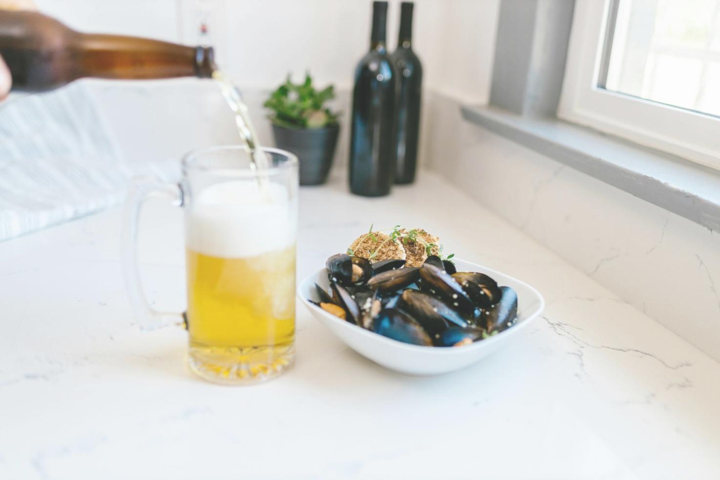 Sous-vide cooking setup with temperature-controlled water bath and vacuum-sealed ingredients